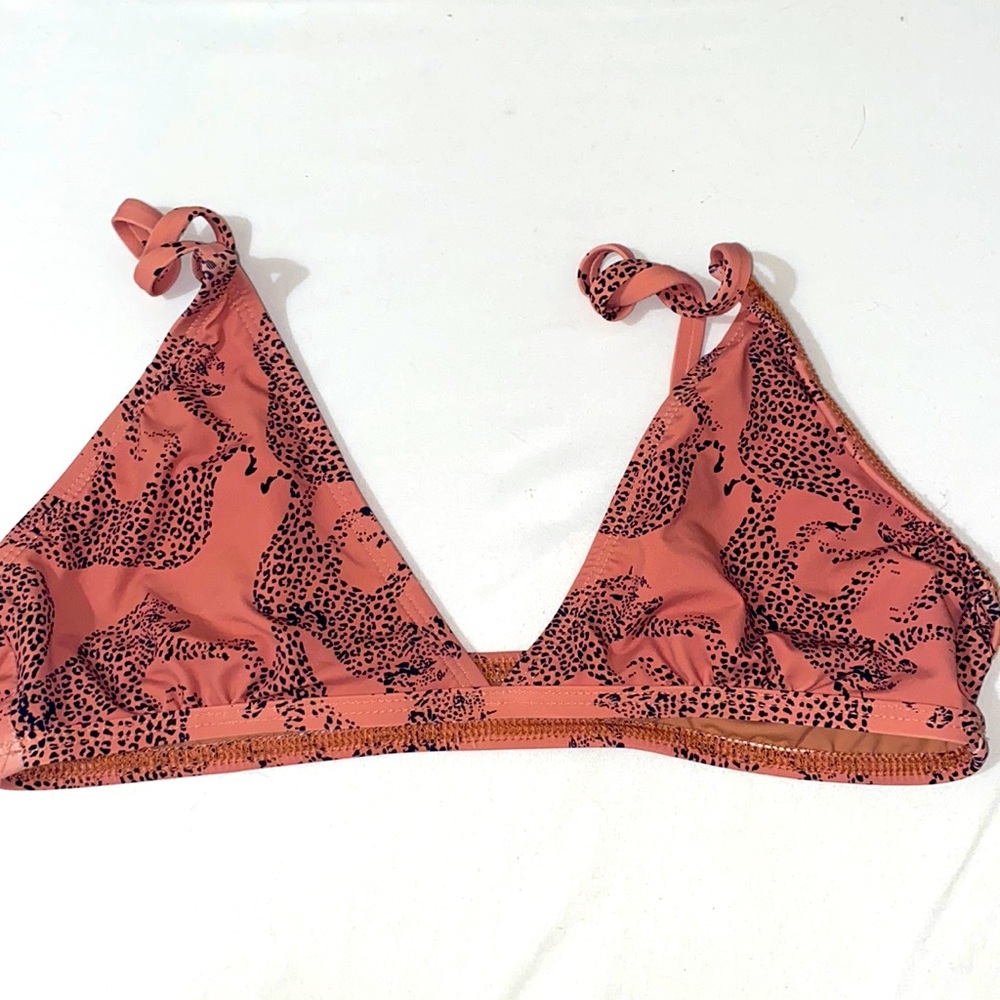 Burnt Orange cheetah bikini top